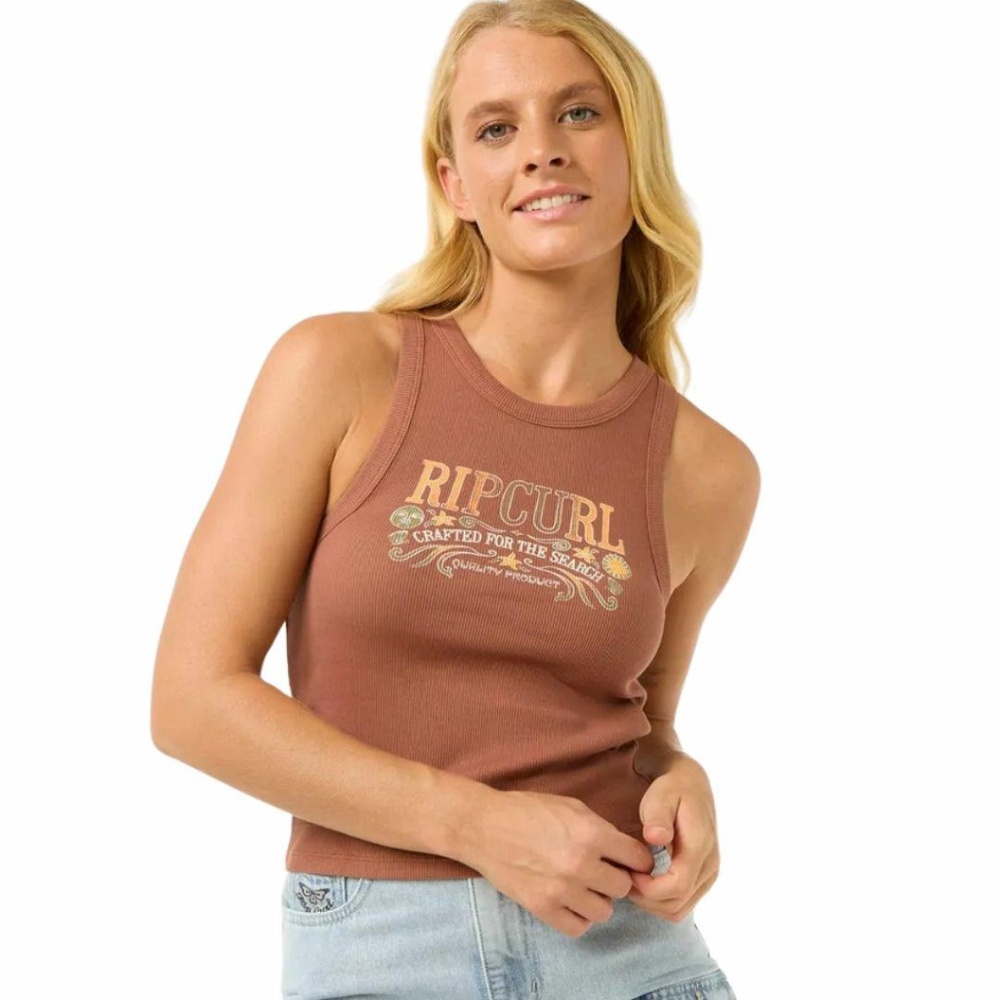 Rip Curl Womens Tank Top Luna Ribbed | L